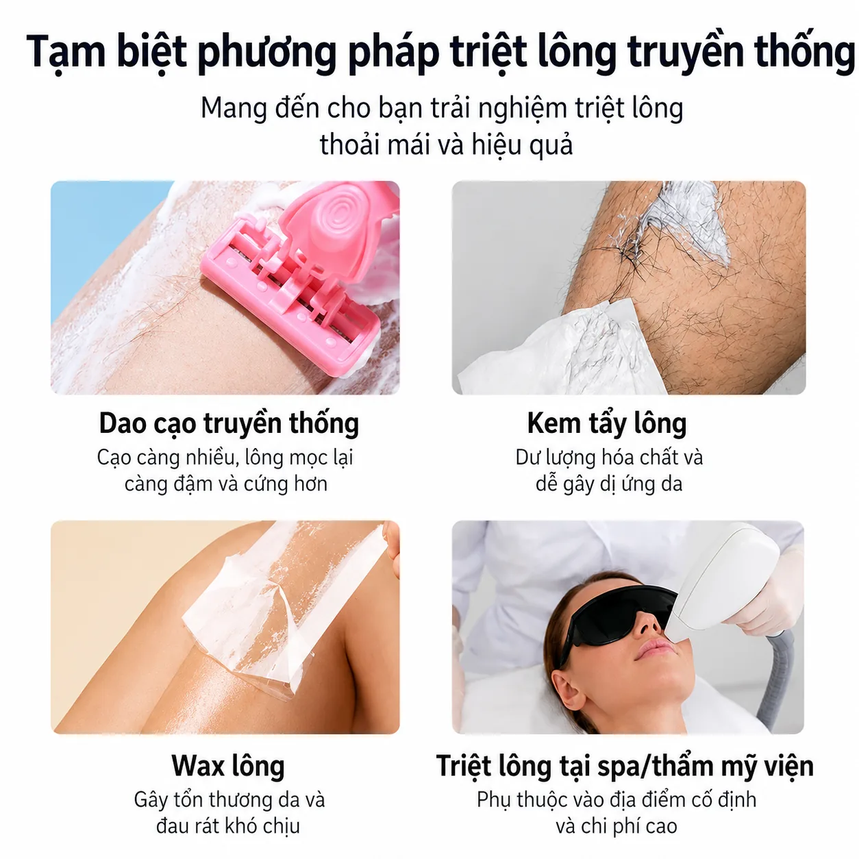 So sánh MLay T14 với các phương pháp triệt lông truyền thống